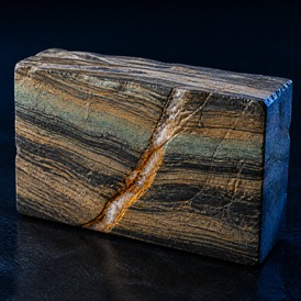 Layered geological core sample